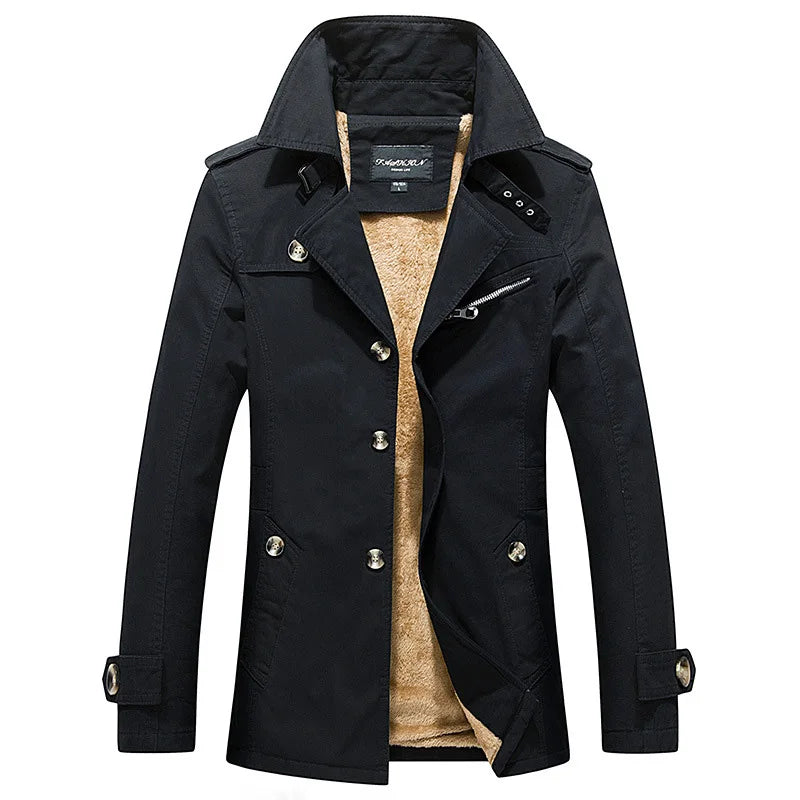 2023 New Men Winter Large Size Fleece Warm Lapel Jacket