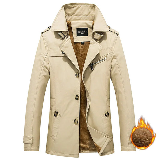 2023 New Men Winter Large Size Fleece Warm Lapel Jacket