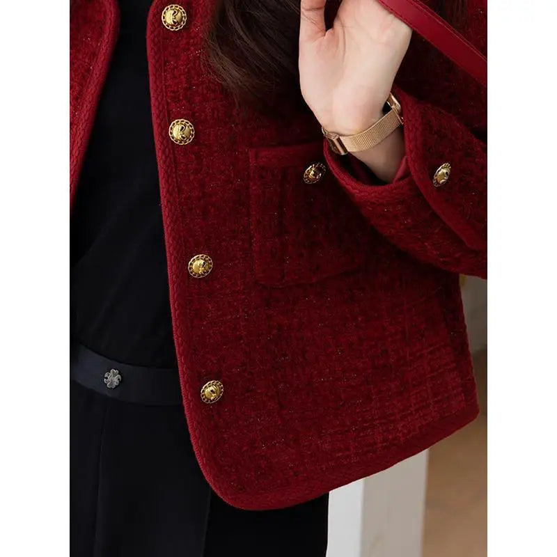 Luxury Cropped Tweed Jackets Women