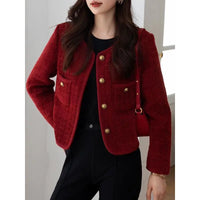 Luxury Cropped Tweed Jackets Women