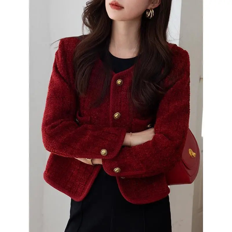 Luxury Cropped Tweed Jackets Women