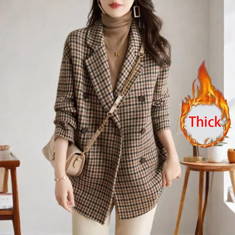 Vintage Wool Blazer Women Outerwear