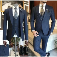 3 Pieces New Business Khaki Formal Men's  Suits